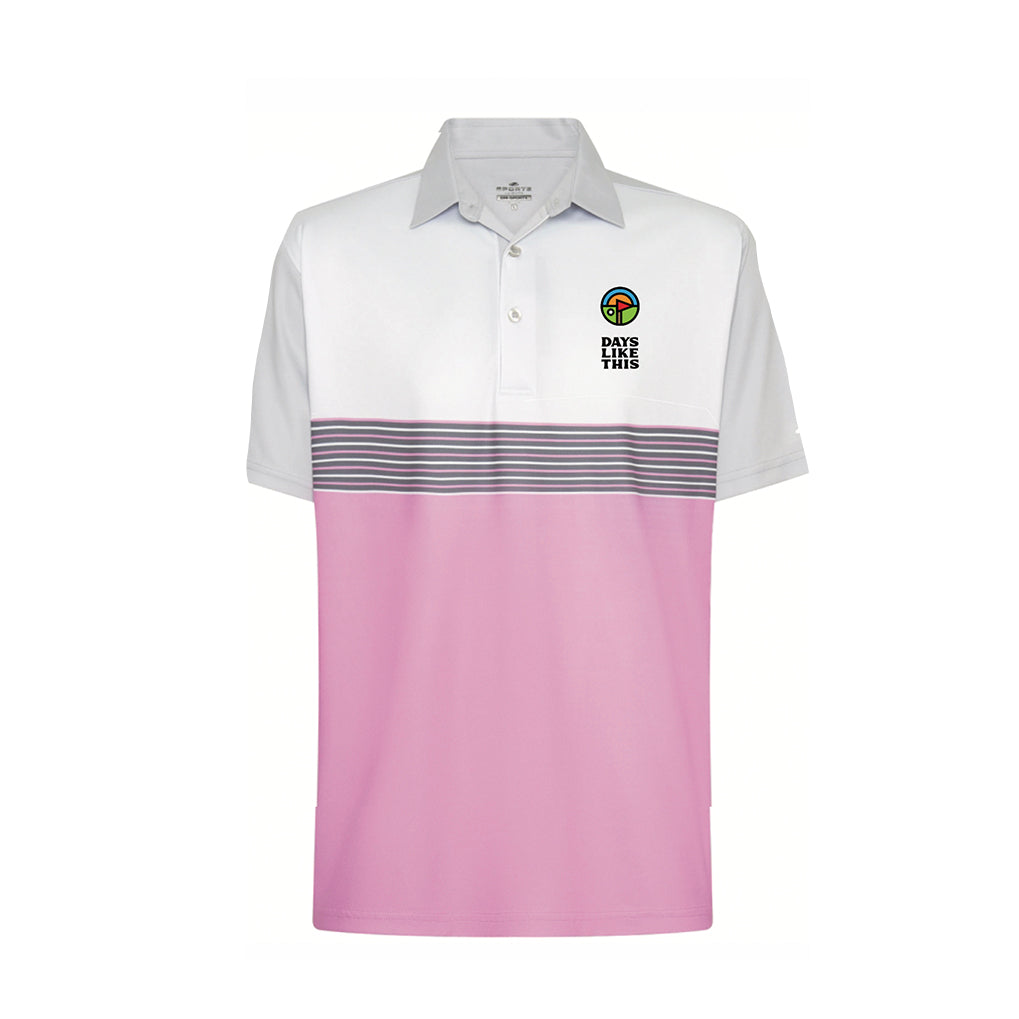 DLT Premium Golf Polo Pink/Grey